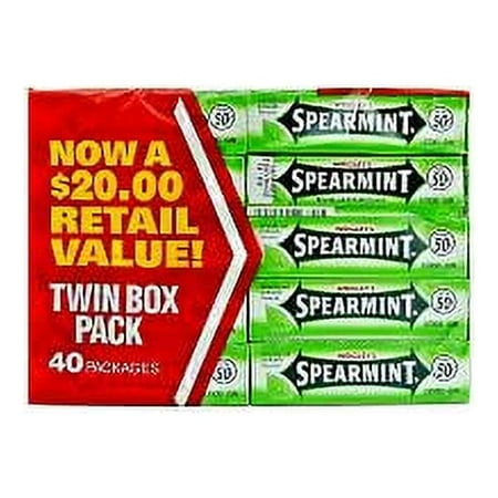 WRIGLEY SPEARMINT GUM 5 PIECES PER PACK 40 50c