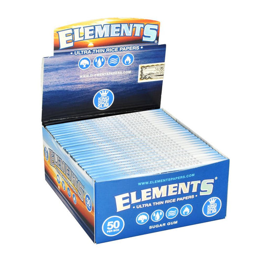 Elements Rice Rolling Papers - Kingsize Slim 50PK DISPLAY -