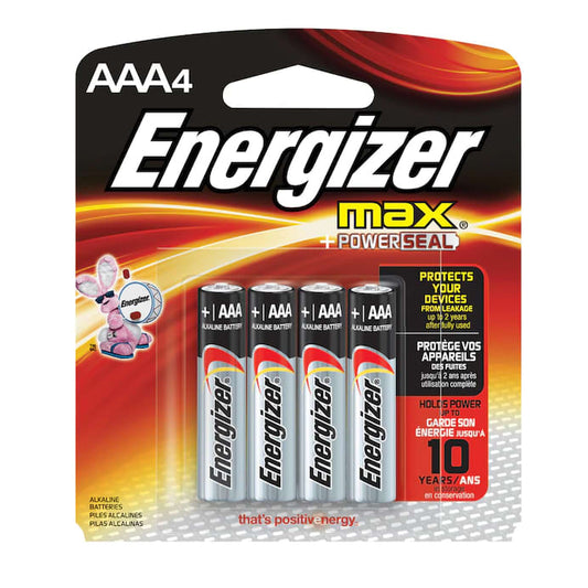 Energizer Max AAA - 4 Pack (12 in Box)