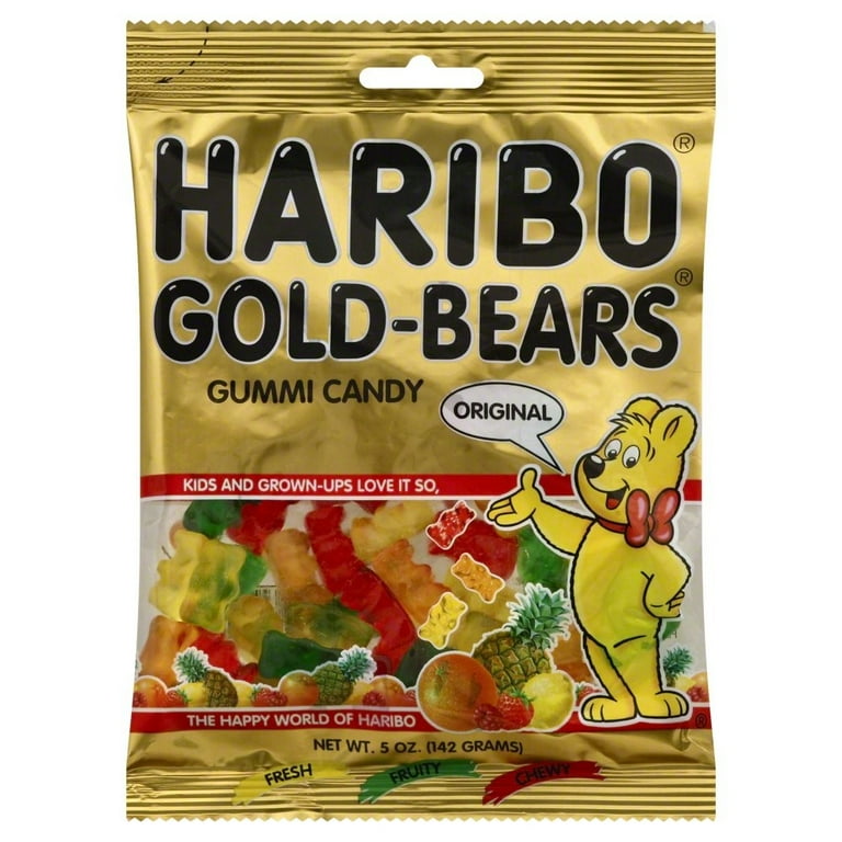 Haribo Gummi Candy, Gummi Bears, Original Assortment, 5oz Bag