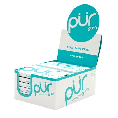 Pur Chewing Gum, Wintergreen, Aspartame Free | 9 Count (pack Of 12)
