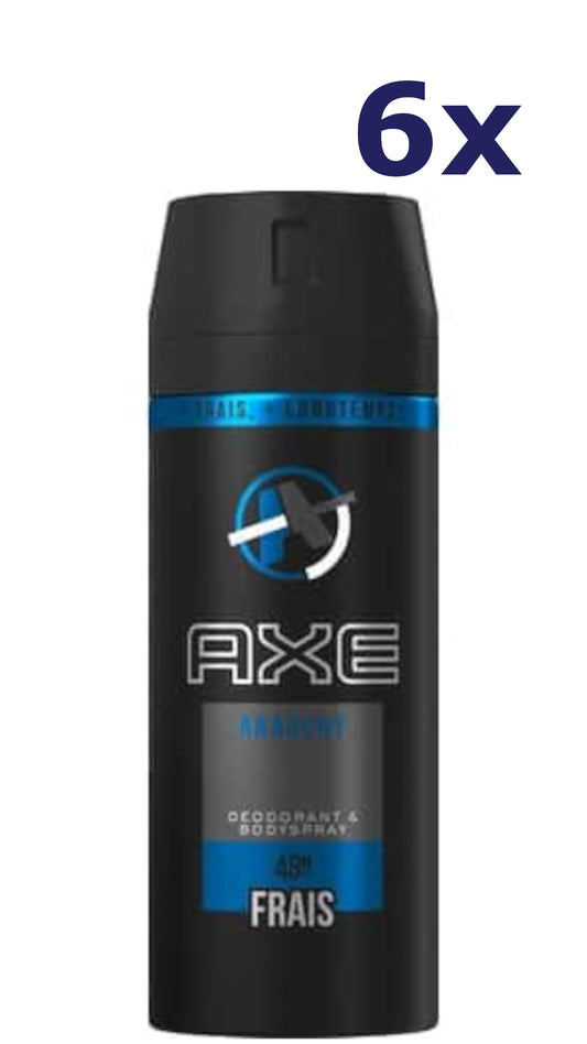 Axe Deospray Anarchy for Him – 150 mL (Case of 6 Aerosol Deodorants)