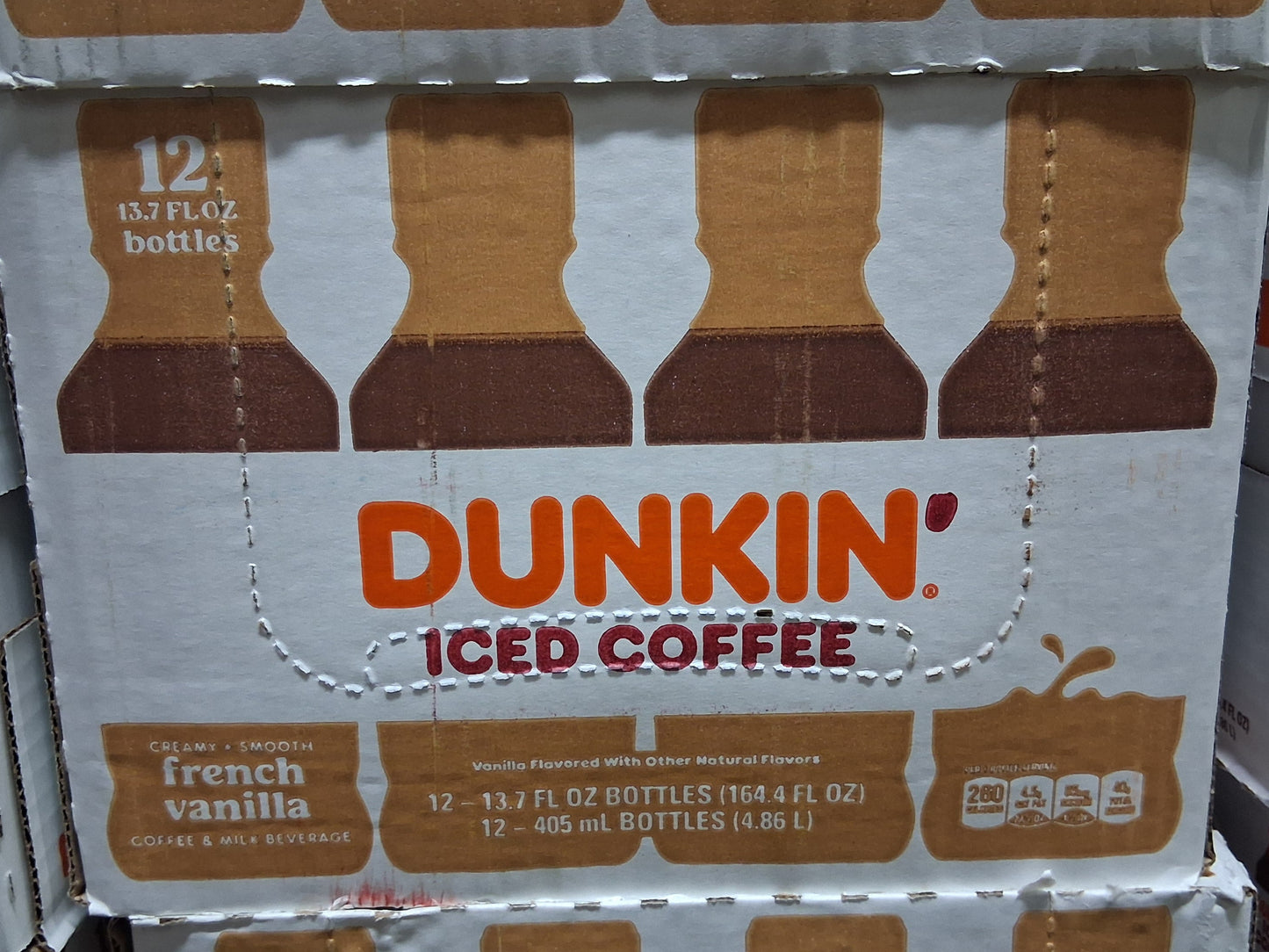 Dunkin Donuts Iced Coffee, French Vanilla, 13.7 Fluid Ounce (Pack of 12)