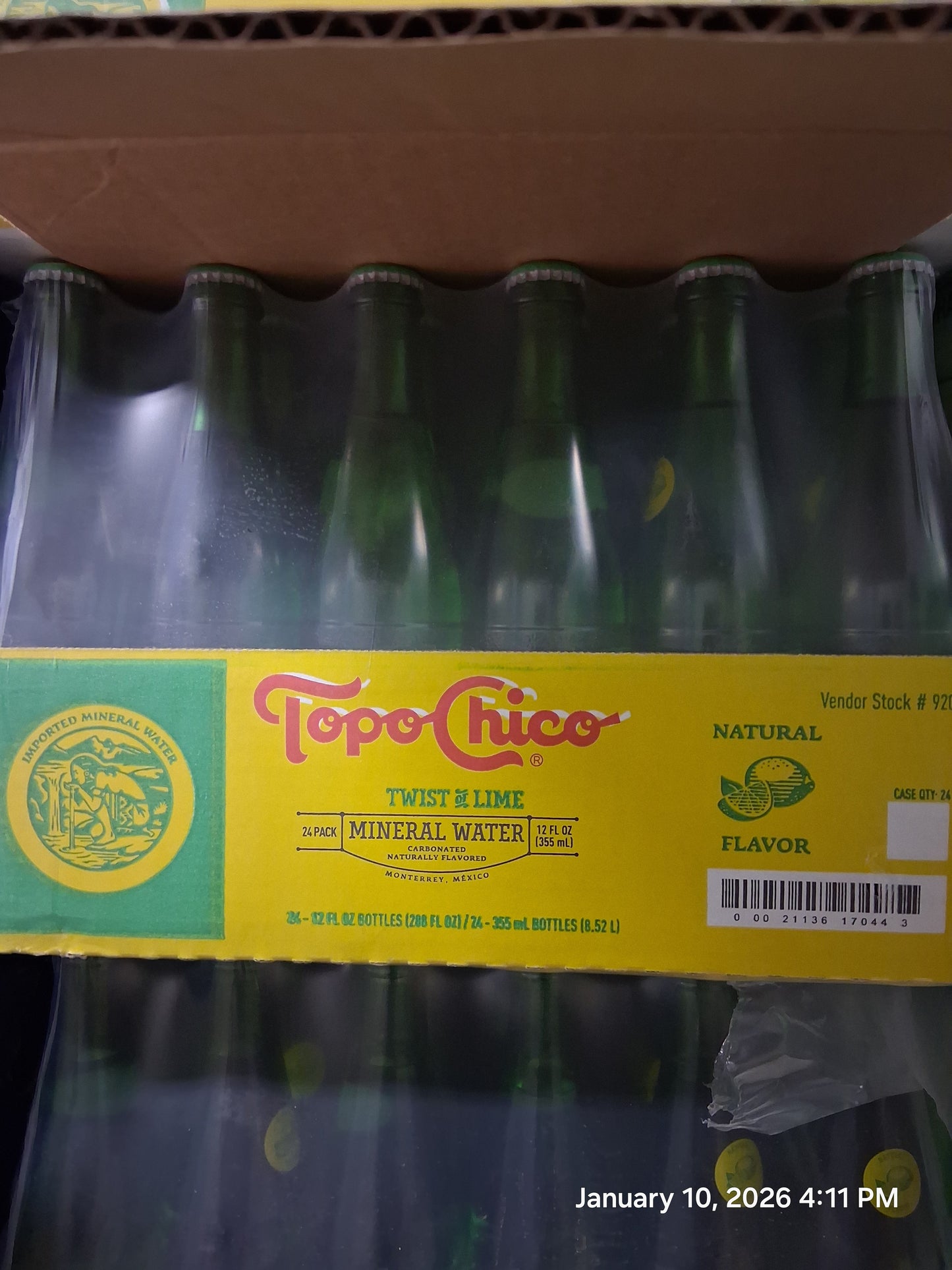 Topo Chico Twist & Lime Mineral Water 12Oz, (24 Count)