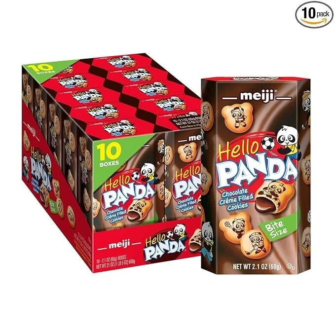Meiji Hello Panda Cookie Chocolate 2.1 Ounce Pack of 10