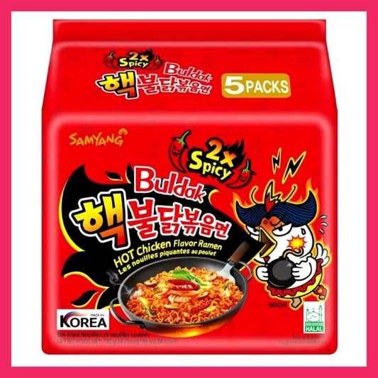 Buldak Ramen Halal 2X Spicy (5-count pack)